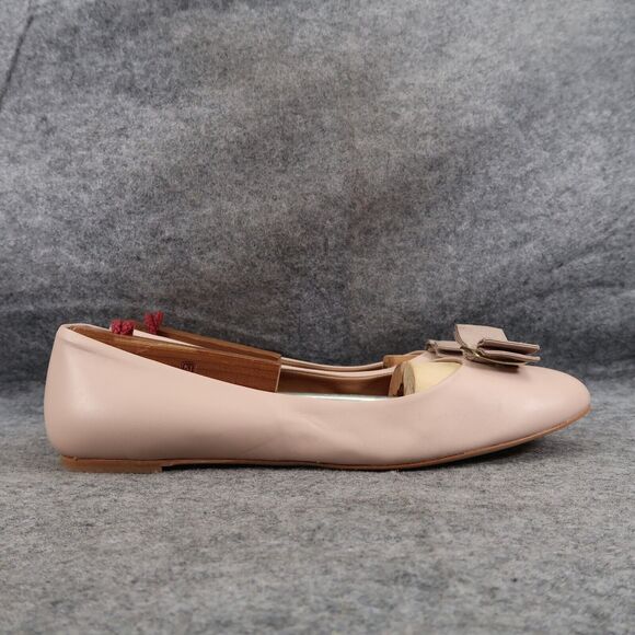 Bruno Magli Shoes Womens 39.5 Ballet Flats Leather Mina Bow Classic Career Beige - Picture 2 of 15